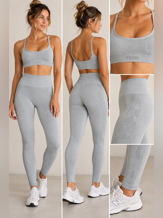 Vuori Other - Vuori The Rise The Shine ribbed seamless leggings and matching sports bra s/m